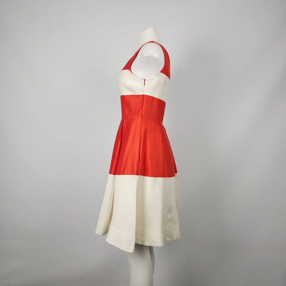 Kate Spade Orange Color Block Fit & Flare Dress Size 4 - Picture 5 of 10